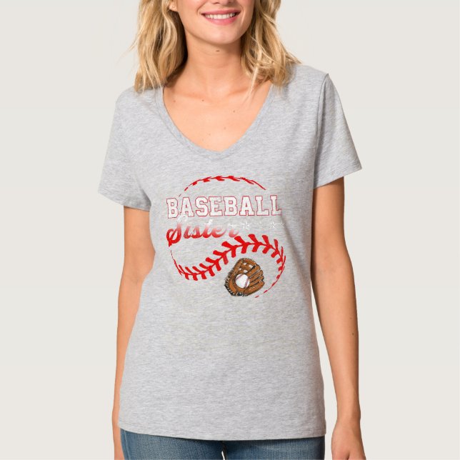 Baseball Sister Kärlek spelar Baseball Funny  T Shirt (Framsida)