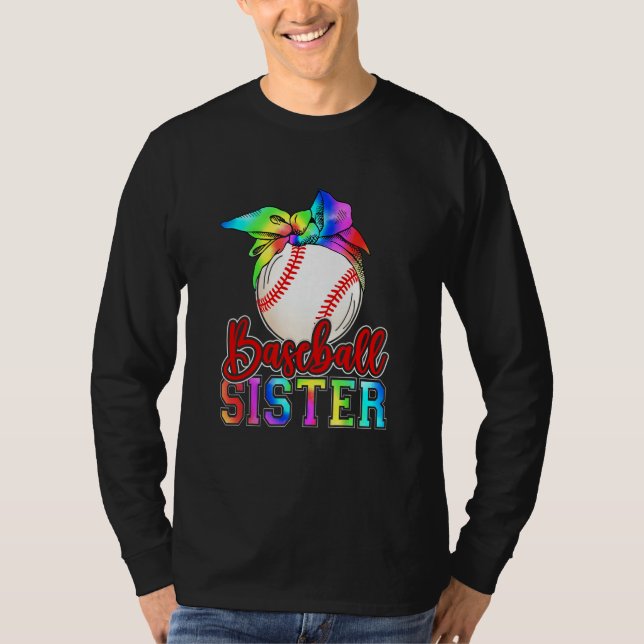 Baseball Sister Leopard Heart Mothers Day Girls Wo T Shirt (Framsida)