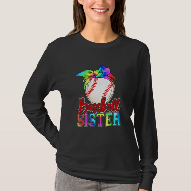 Baseball Sister Leopard Heart Mothers Day Girls Wo T Shirt (Framsida)
