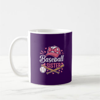 Baseball Sister Pink Bow Kaffemugg