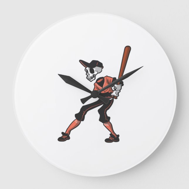 baseball skeleton design for baseball players stor klocka (Framsida)