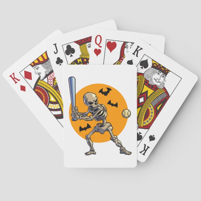 Baseball Skeleton Halloween Manar Boys Baseball Ha Casinokort (Baksidan)