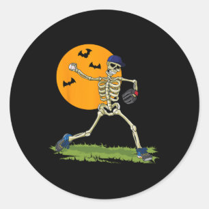 Baseball Skeleton Halloween Manar Boys Baseball Ha Runt Klistermärke
