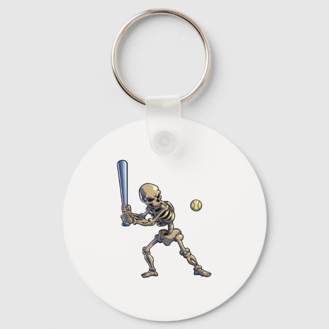 Baseball Skeleton Halloween Nyckelring (Framsida)