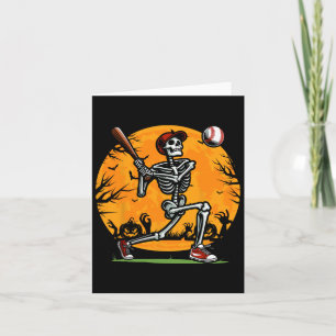Baseball Skeleton Halloween Spooky Boys Baseball P Kort