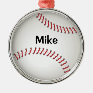 Baseball - skräddarsy prydnad julgransprydnad metall
