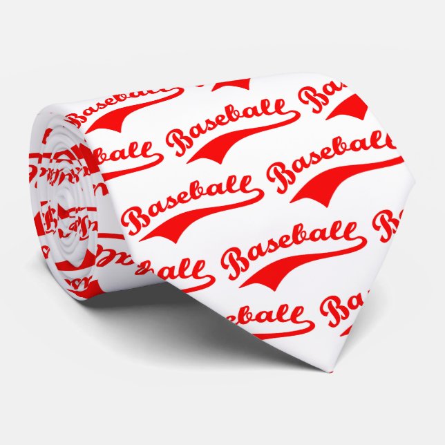 Baseball-skript i rött slips (Rullad)