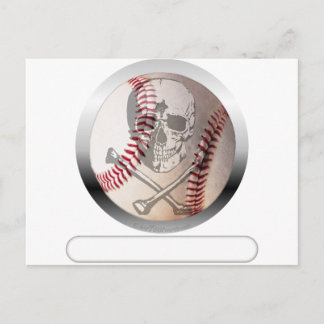 Baseball Skull och Crossbone Vykort