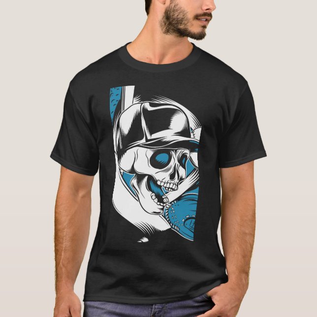 Baseball Skull T Shirt (Framsida)