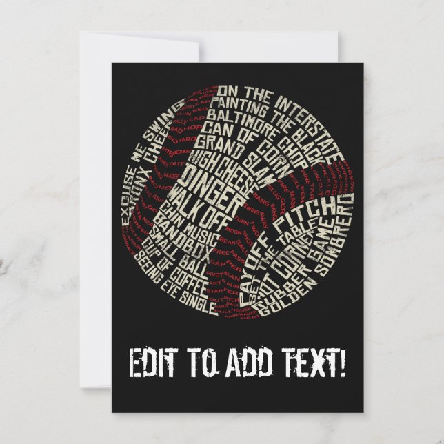 Baseball Slang Ord Calligram (Framsida)