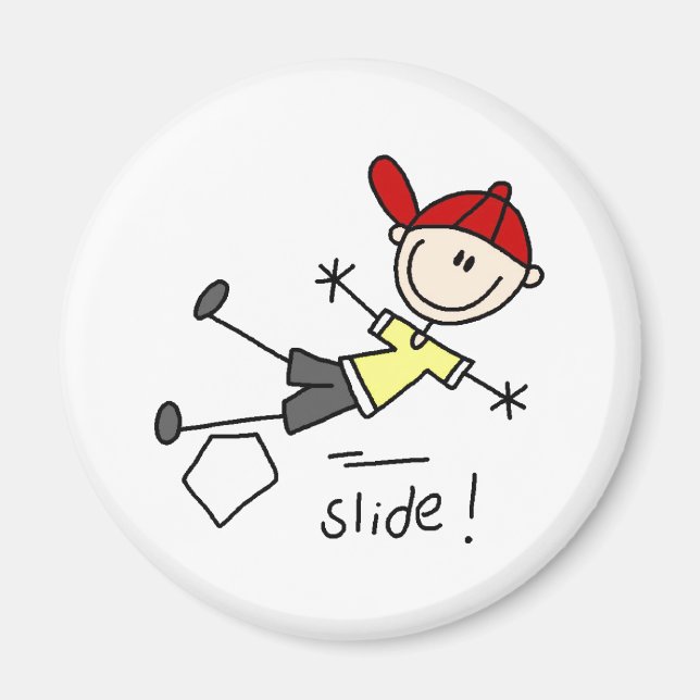 Baseball Slide in till basmagnet Magnet (Framsidan)