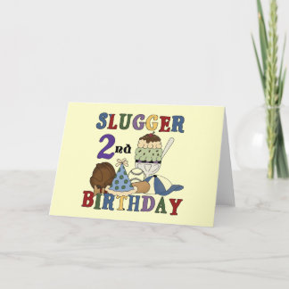 Baseball Slugger 2:a födelsedag och gåvor Kort