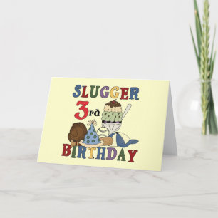 Baseball Slugger 3:e födelsedagskjortor Kort