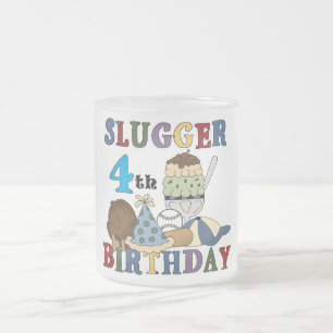 Baseball Slugger 4e födelsedagen Frostad Glasmugg