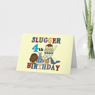 Baseball Slugger 4e födelsedagen Kort