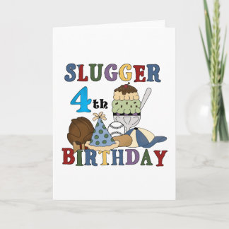 Baseball Slugger 4e födelsedagen Kort
