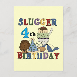 Baseball Slugger 4e födelsedagen Vykort