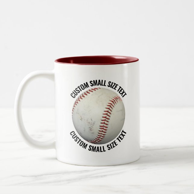 Baseball & Små Text MARON 11oz Anpassad Två-Tonad Mugg (Vänster)