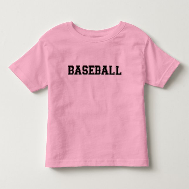Baseball Småbarn Ringer T-Shirt (Rosa) (Framsida)