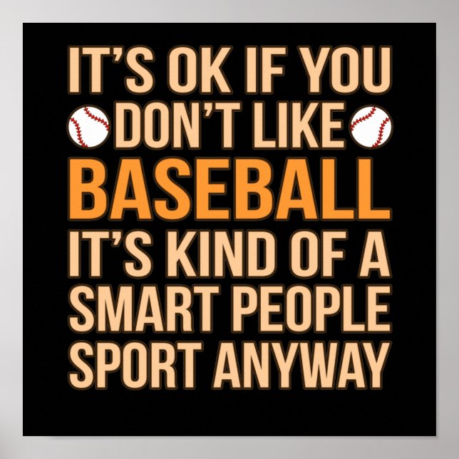 Baseball Smart People Sport Player Älskare Coach G Poster (Framsidan)