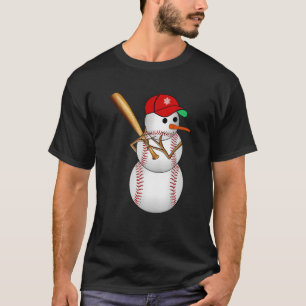 Baseball Snögubbe Bollar Snö julgåvor Julafton M T Shirt