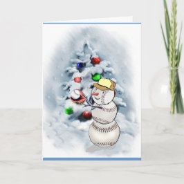 Baseball Snögubbe jul Helgkort