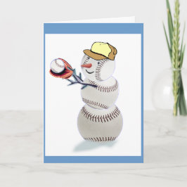 Baseball Snögubbe jul Helgkort