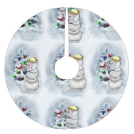 Baseball Snögubbe jul Julgransmatta Borstad Polyester