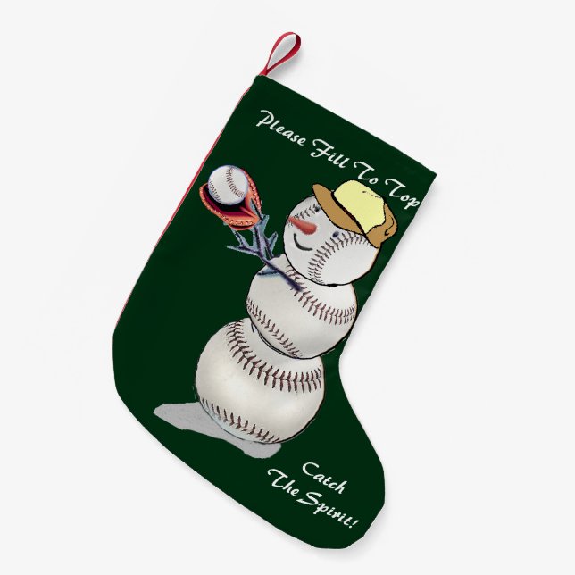 Baseball Snögubbe jul Liten Julstrumpa (Framsidan (Hängande))