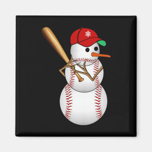 Baseball Snögubbe Snö jul - Julafton ger Manar Wom Magnet