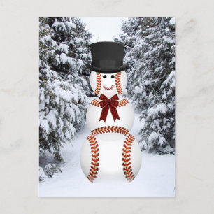 Baseball Snögubbe Vykort