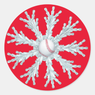 Baseball-snowflingan Runt Klistermärke