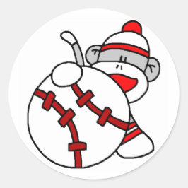 Baseball Sock monkey Runt Klistermärke