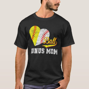 Baseball Softball Boll Heart Bonus Mamma Mor Da T Shirt