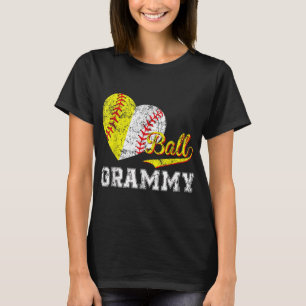 Baseball Softball Boll Heart Grammy Mors dag T Shirt