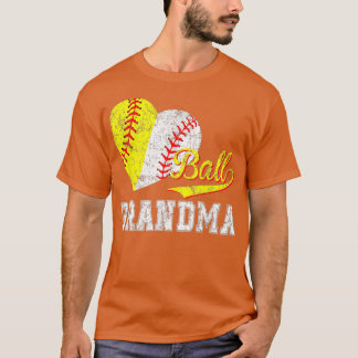 Baseball Softball Boll Heart Grandma Mors dag T Shirt