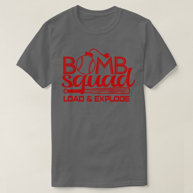 Baseball Softball Bomb Squad Home Springa Dinger K T Shirt (Design framsida)
