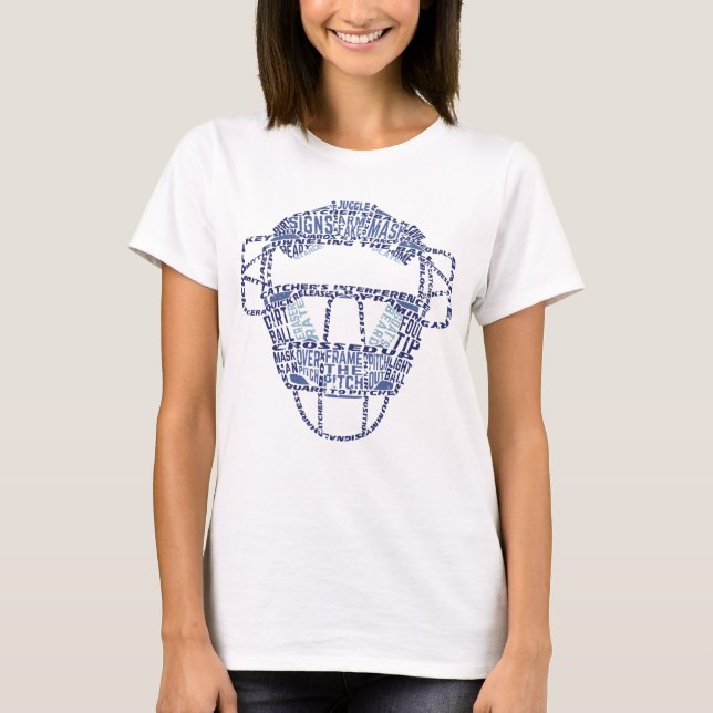 Baseball Softball Catcher Mask Tee (Framsida)