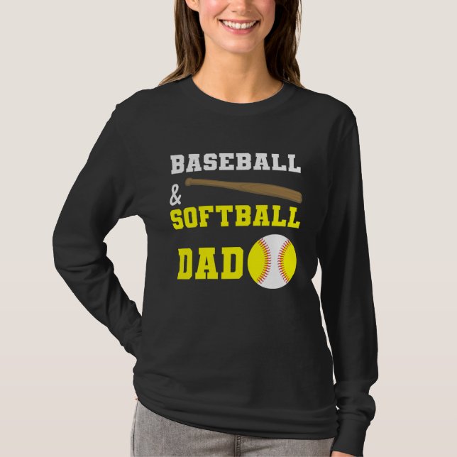 Baseball & Softball Dad Fathers day for dads T Shirt (Framsida)