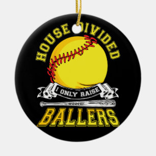 Baseball Softball Deled House Boll Mamma Julgransprydnad Keramik