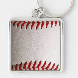 Baseball Softball Fyrkantig Silverfärgad Nyckelring