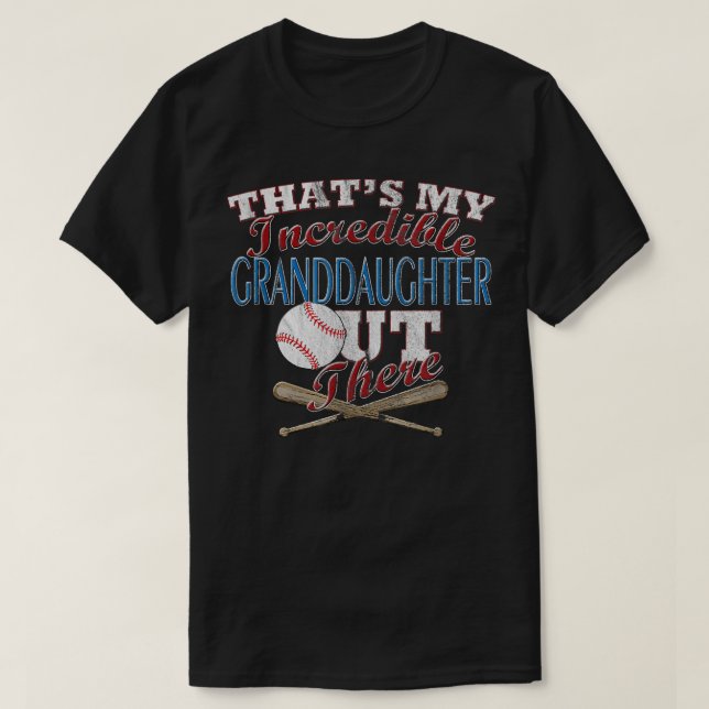 Baseball & Softball Granddotter, Grandma & Grand & T Shirt (Design framsida)