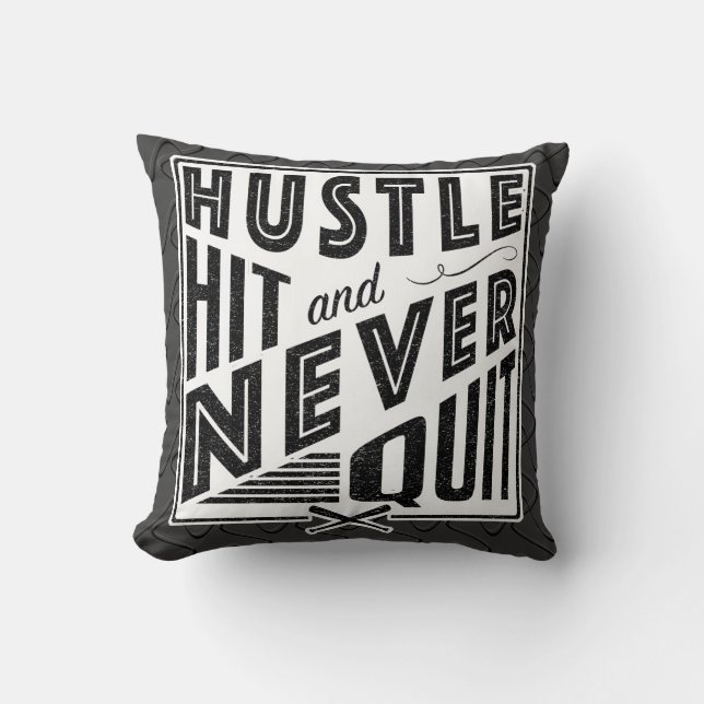 Baseball Softball Hustle Slå Namn och Number Cushi Kudde (Framsida)