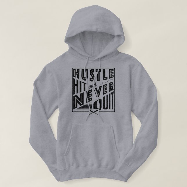 Baseball Softball Hustle Slå och sluta aldrig Sweatshirt (Design framsida)