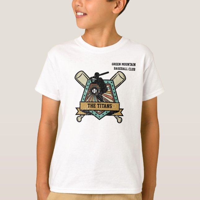 Baseball Softball Klubb Team League Namn nummer T Shirt (Framsida)