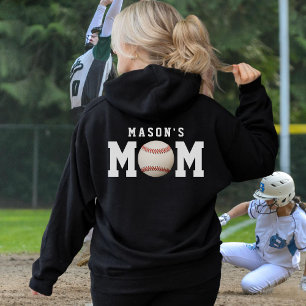 Baseball Softball Mamma Barn Namn Parent Black T Shirt
