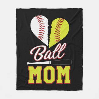 Baseball Softball Mamma boll Mamma Fleecefilt