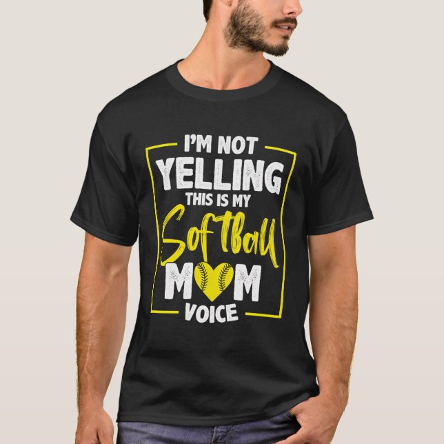 Baseball Softball Mamma T Shirt (Framsida)