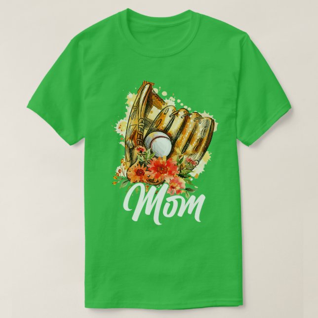 Baseball Softball Mamma T Shirt (Design framsida)