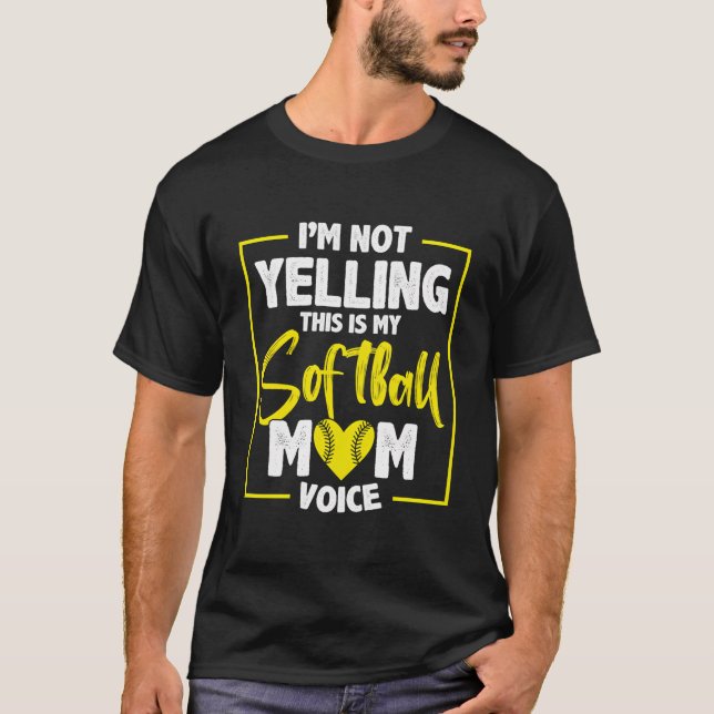 Baseball Softball Mamma T Shirt (Framsida)